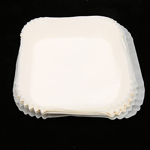 Luftfritteusen-Papiereinlage, Quadratisch, 100 Stück, Antihaft-Papiereinlage für Fritteuse, ölbeständig, Wasserfest, Quadratisch, Fritteusen-Ölpapier für Mikrowellen-Bratpfanne – Bild 3