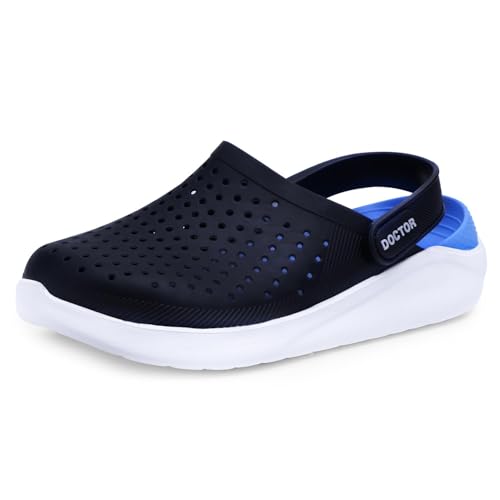 DOCTOR EXTRA SOFT Men's Classic Ultra Soft Clogs/Sandals with Adjustable Back Strap for Adult|Comfortable & Lightweight|Stylish & Anti-Skid|Indoor & Outdoor Waterproof Casual Mules Gents & Boys D-530