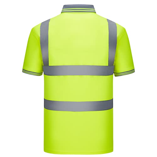 5 Pack Breathable Safety Shirts High Visibility Reflective Shirt Class 2 Customized Polo Shirt Quick Dry Work Wear For Women And Men #TOP2