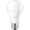 Philips LED Non-Dimmable A19 Frosted Light Bulb: 1500-Lumen, 5000-Kelvin, 14-Watt (100-Watt Equivalent), E26 Medium Screw Base, Daylight, 4-Pack, 455717