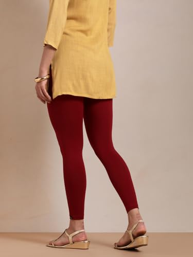 Image of TWIN BIRDS Super Stretchable Cotton Elasthane Fabric Ankle Length Leggings for Women