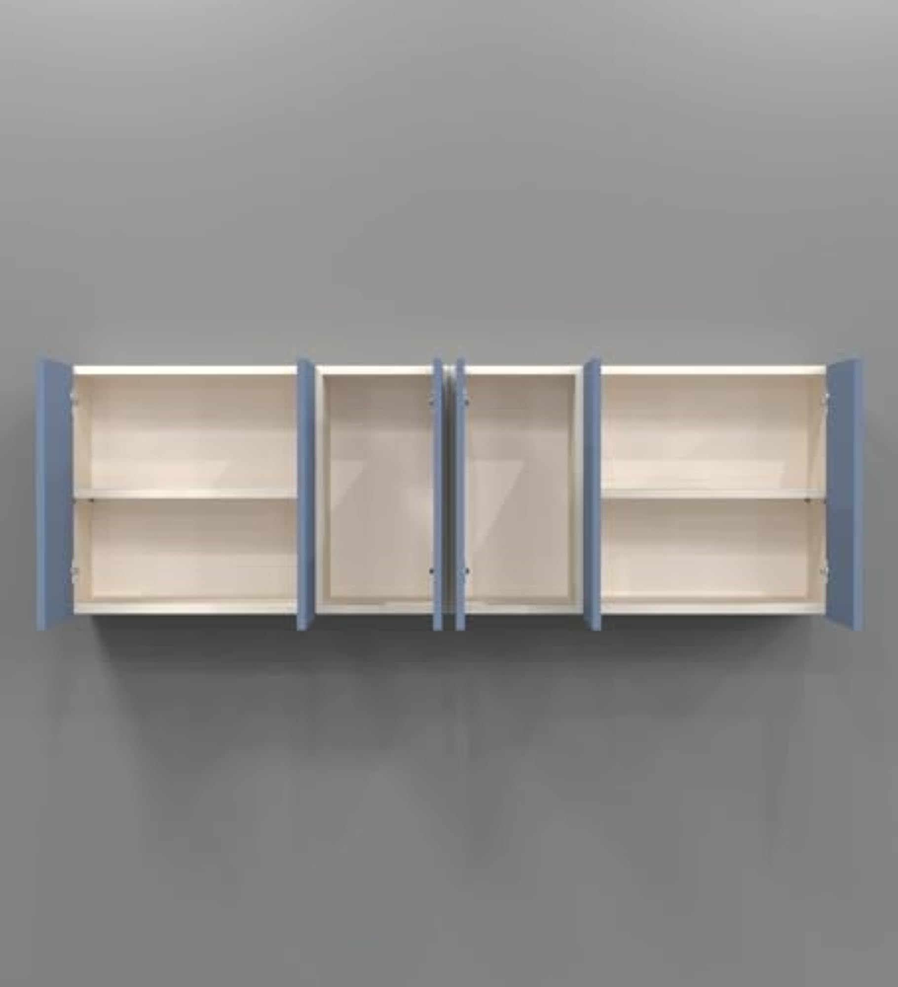Wall-Mounted Kitchen Cabinet with Handleless Shutters, Blue Berry