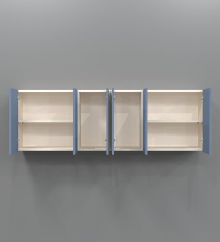 Image of SPECIALITY PANELS 6 Door Wall Cabinet with UV Profile Shutter | Wall Mounted Storage Cabinet for Kitchen Bathroom Living Room | Wooden Wall Cabinet Organizer UV Blueberry Finish DIY Assembly