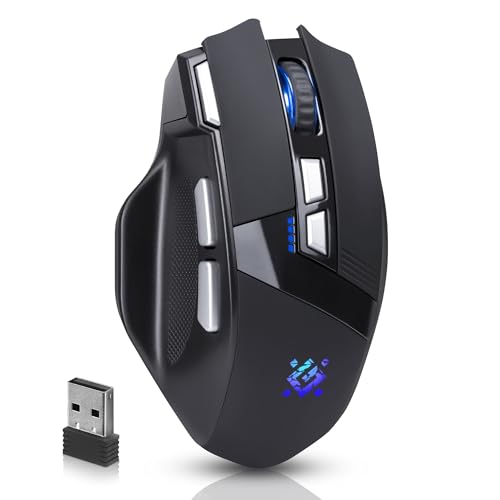 Defender Knight GM-885 Kabellose Gaming Maus, RGB Beleuchtung, 3200 DPI, 400 mAh Akku, 7 programmierbare Tasten, USB-C, 2.4 GHz Wireless Maus für PC Windows