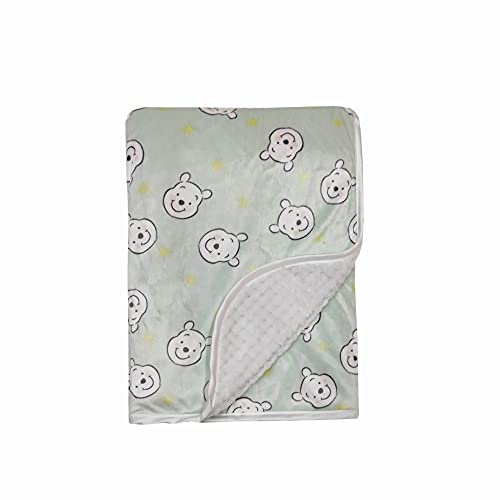 Image of Disney Cudlie Baby Winnie The Pooh MNK/Waffle with Satin Edge Blanket with Dreamer Print