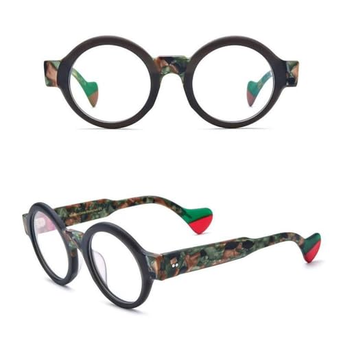 Montures de lunettes rondes vintage unisexes en acétate de haute qualité pour lunettes de vue