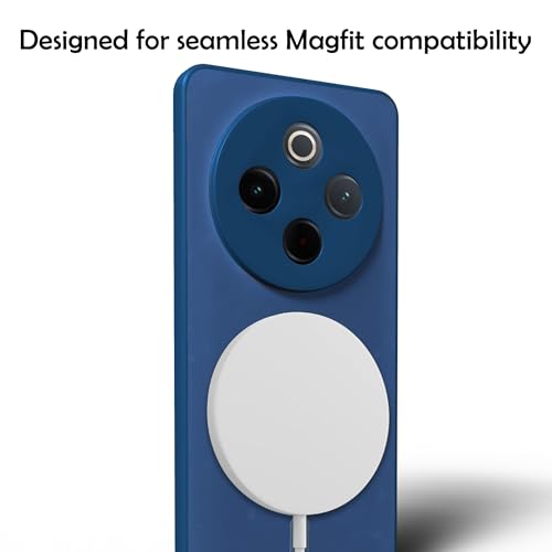 Image of Compatible for VIVO T4 5G Hard Back | Only Compatible with Wireless Magnetic Accessories | Thin and Slim Magnetic Back Cover (Blue)