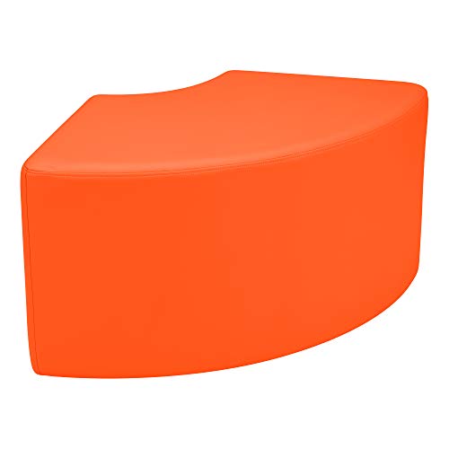 Image of Sprogs 18 inch H Structured Quarter Round Stool -Flexible Modular Collaborative Soft Seating for Office, Home, Lounge and School Classrooms with Durable Frame & Set of 2 inch Legs Add-on - Orange