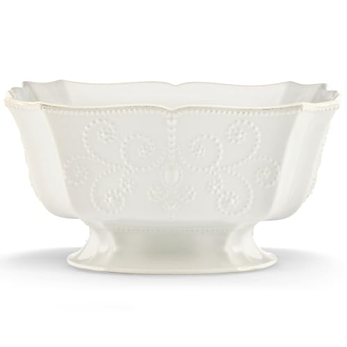 Image of Lenox French Perle Footed Centerpiece Bowl, White -