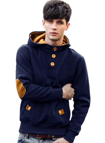 Image of EYEBOGLER Cotton Men Solid Hooded Neck Full Sleeves Casual Sweatshirt