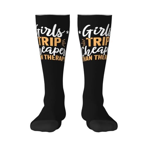 Women'S Knee High Socks Girls Trip Cheaper Than Therapy 2023 Athletic Thin High Stocking Sport Casual Tube Socks