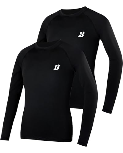 Roadbox Boys Youth Compression Shirts - Long Sleeve Athletic Undershirt Kids Quick Dry Base Layers for Baseball Soccer