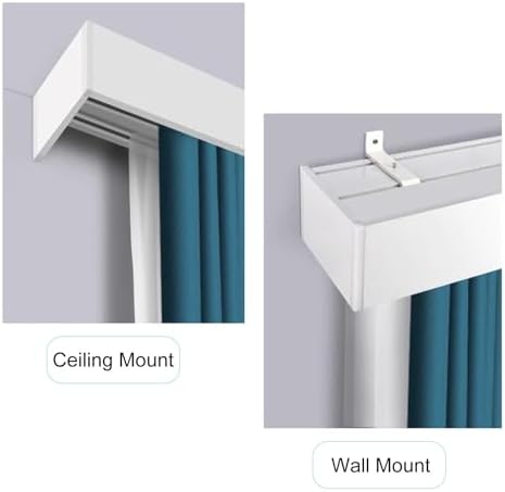 4 in 1 Heavy Duty Double Track Curtain Rail System - Extra Long 2.8M (9.2FT) for Ceiling/Wall Mount - Versatile Pelmet Panel Cover for Home Decor