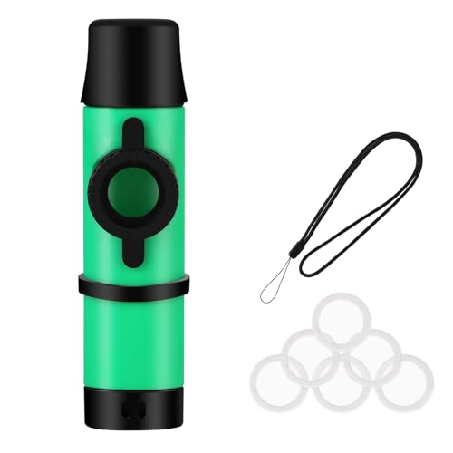 RANMING Kazoo with 6 Extra Reeds Each – Colorful Musical Instruments for Parties – Fun Group Activity, Gift & Favor Kazoos Funny Musical Gifts for Adults Green