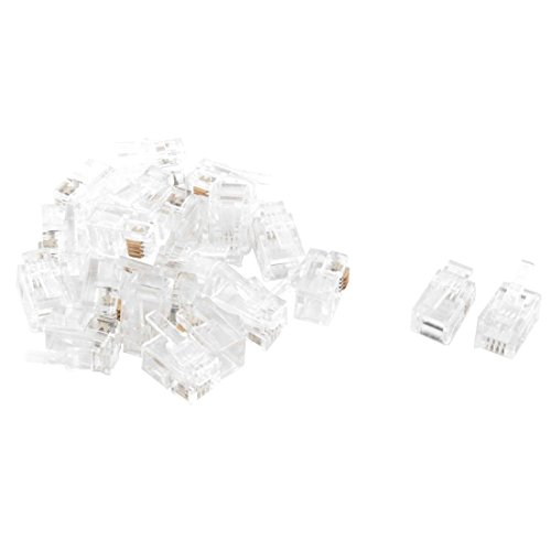 XYWHPGV Phone 4P4C RJ9 Telephone Cable End Adapter Connector Head 22pcs Clear(87765 927de ae51b 8f900 df157 1709d