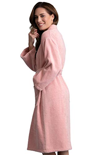 Image of Women's Turkish Terry Kimono Style Bathrobe - 100% Cotton Robe for Women - Comfortable & Absorbent - Soft & Cozy Wear
