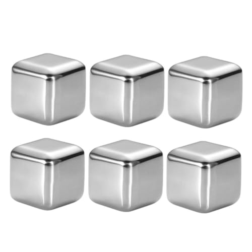 TOPPERFUN 6piezas Tarta De Hielo Reutilizable Piedras para Vino Resistentes Al Desgaste para Enfriar Whisky o Vino Diseño Práctico