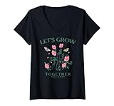 Photo Gallery butterfly lets grow together positive thinking slogan flower maglietta con collo a v Photo Gallery butterfly lets grow together positive thinking slogan flower maglietta con collo a v
