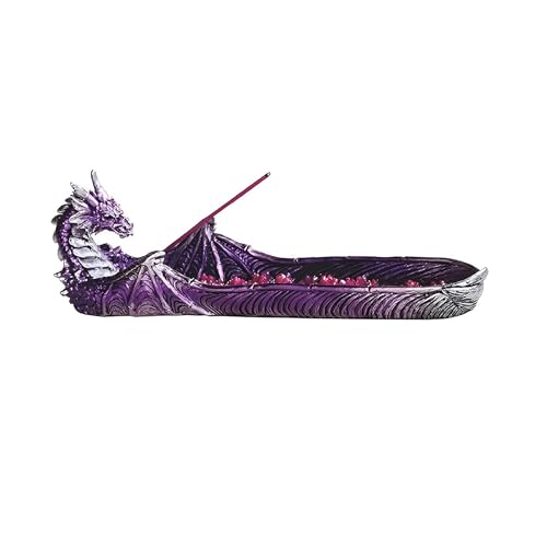 ICE ARMOR 10.75 W Purple Dragon Incense Burner Sticks Holder Statue Sculpture Ornament Decoration Home/Room Decor Ideas
