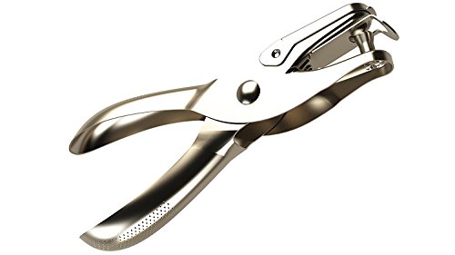 Hole Punch Tool - Metal Design for Easy and Quick Holes in Cardstock and Any Size Binder or Paper, Perfect for Crafts, Arts and Designs, Puncher Comes with Catcher for Office Cleanup