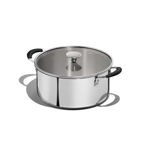 Carote Stainless Steel Stock Pot - 5 Quart Heavy Duty Induction Cooking Pot with Visible Lid for...