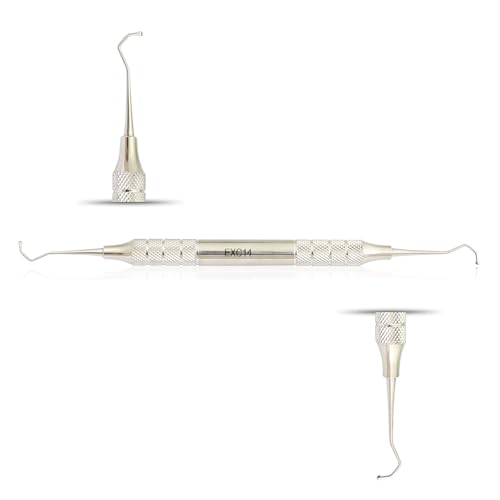 MASTERYD Dental Excavators EXC 14 Double Ended Spoons Tips Tooth Cavity Carious Decay Removal Stainless Steel Restorative Endodontic Tool Slip Resistant Hollow Handle Dental Instruments
