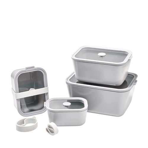 Glass Food Storage & Meal Prep Container Set of 4 with Airtight Glass Lids, Leakproof, 3 Free Straps, Ceramic-Coated Borosilicate, Oven, Microwave Safe, BPA & Plastic-Free