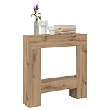 Manteau de Cheminée, Console Cadre de Cheminée Décorative chêne Artisanal 81x18x82 cm Bois ingénierie