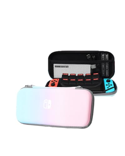 daunke Hard Carrying Case for Nintendo Switch 2 Game Console, Multi-Function Travel Storage Bag,Waterproof,Shockproof,Anti-Scratch, Easy to Use and Carry,Case Only (Gradient Blue Pink)