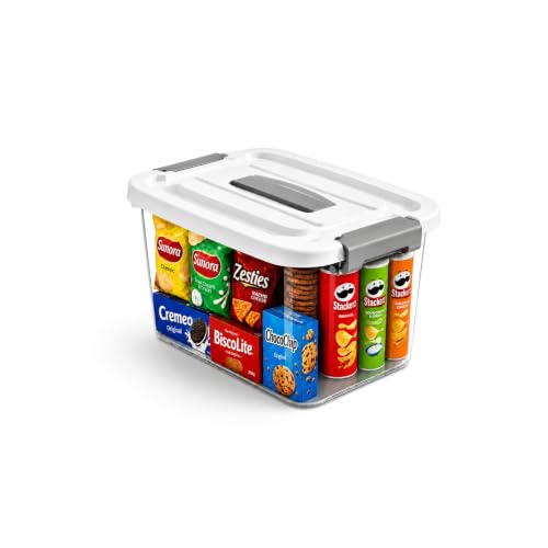 Image of KREPS Plastic Storage Bins With Latching Lids Stackable Containers, Large Storage Box For Bedroom, Basement, Classroom, Camping, Office (TRANSPARENT, SMALL - 9.5 X 7 X 5.5 INCH, PACK OF - 1)