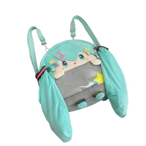 Zhongkaihua Miku - Cuscino in peluche a forma di anime, grazioso e spazioso, 31 x 31 cm, borsa per...