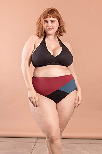 Parte de Baixo Hot Pants Tricolor Plus Size Preto-50