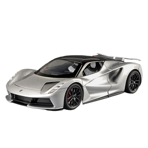 NNYIMJ For El Molde De Coche Deportivo Evija 1/24 Modelo De Coche De Aleación Juguete Adornos For Coche Simulación Colección De Modelos De Coche De Aleación(Chrome)