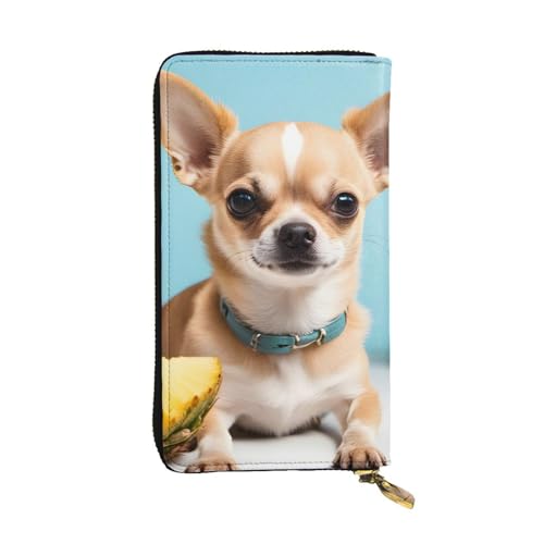 Portefeuille long en cuir idée cadeau tendance pour fille et femme motif chihuahua
