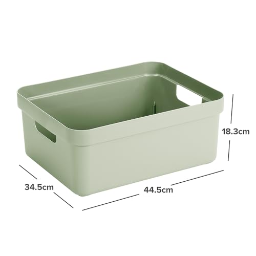 Panier rangement vert 24L Sunware compact et empilable pour placards (Lot de 2)