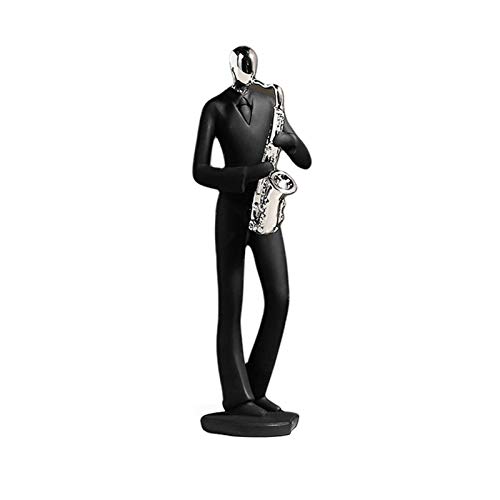 CALIDAKA Musician Guitar Player Statue,Musician Instrument Player Figurine,Saxophone Player Statue Sculpture,Resin Figurine Singe r Statue Collectible,Abstract Statue Jazz Band Collection