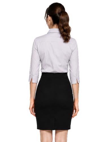 Image of Blue Ronin Womens 3 /4 Sleeve Formal Shirt for Office Wear | Soft Fabric Smart Fit Professional Shirt for Work, Meetings, Corporate & Business Style
