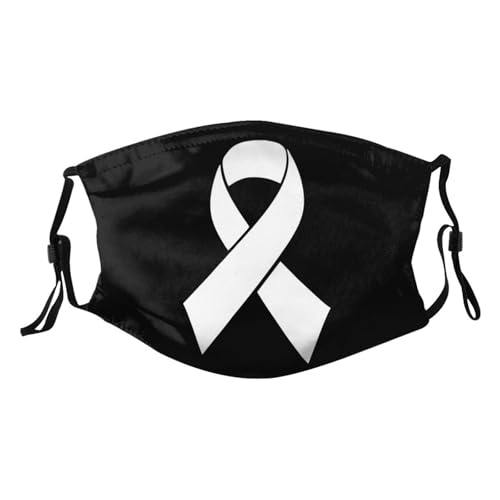 White Ribbon Lung Cancer Awareness Adult Dust Mask Adjustable Dust Face with 2 Filter59