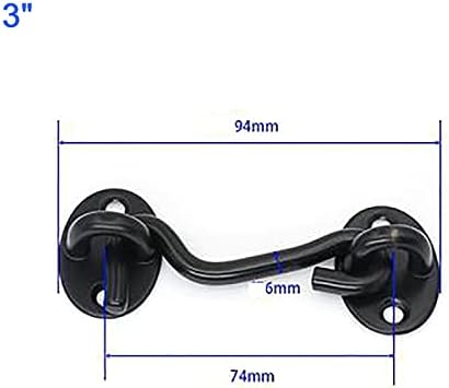 Miniatura 2 de Paquete de 2 ganchos para puerta de granero de 3 pulgadas de acero inoxidable para ventana, puerta corrediza, dormitorio, valla de madera