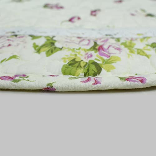 Ustide Rustic Rose Flowers Area Carpet,Home Decor Cotton Pink Roses Pattern Bedroom Floor Rugs,Unique Quilted Washable Bathroom Rug 2X4 (Pink) #TOP5