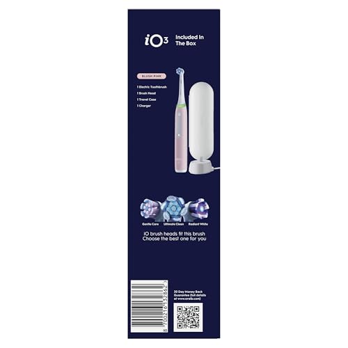 Oral-B iO3 Electric Toothbrushes Adults, 1 Toothbrush Head and Travel Case, 3 Modes with Teeth Whitening, 2 Pin EU Plug, Pink - Image 16
