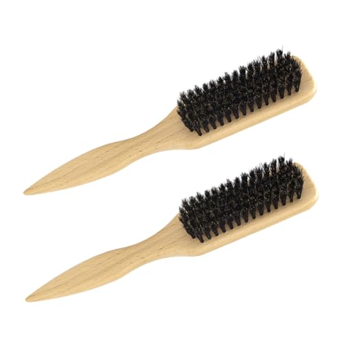 FRCOLOR Beard Brush Men Small Soft Beard Brush for and Cleaning Natural Bristle Comfortable Handle