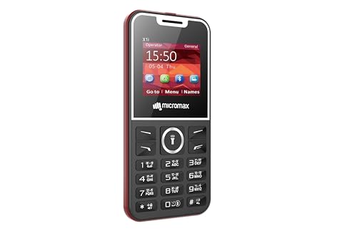 Micromax All-New X1i Smart Dual Sim Keypad Phone | Big 2.4' Display |Type C USB Port | Bright Torch| Wireless FM | Auto Call Recording | Black Red|