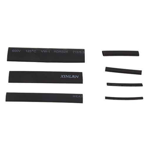 gazechimp Preto à Prova De Intempéries Heat Shrink Sleeving Tubing Kit Kit 127 Pcs