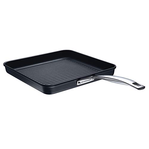 Image of LE CREUSET Toughened Non-Stick Ribbed Square Grill Pan, 28 cm, Black, 967002280