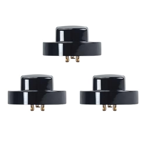 GBAYSA 3 Pack Photocell Cap,Twist Lock Photo Cell Shorting Cap,Photo Control Sensor Receptacle with Surge Protection,Dusk to Dawn 3 Prong Bypass Cap for Light Fixtures