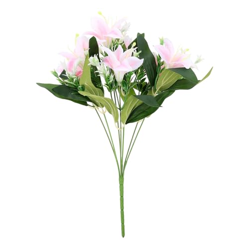 Alipis Bouquet di Gigli Artificiali Realistici in Plastica e Tessuto Decorazione Floreale Finta per Tavoli e Camere da Letto Ornamento Floreale Finto per Feste e Regali Natalizi