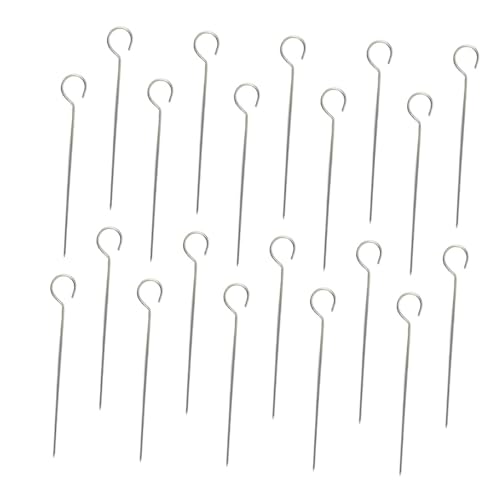ARTIBETTER 20 piezas Pinchos para Barbacoa Acero Agujas para Asar Carne Brochetas Reutilizables con Mango Seguro y Fácil de Usar