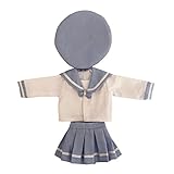 Almencla Fashion Doll Clothes Set School Uniforms Costume for 1/6 12inch Baby Doll Birthday Gift Dress up Accessory, Blue