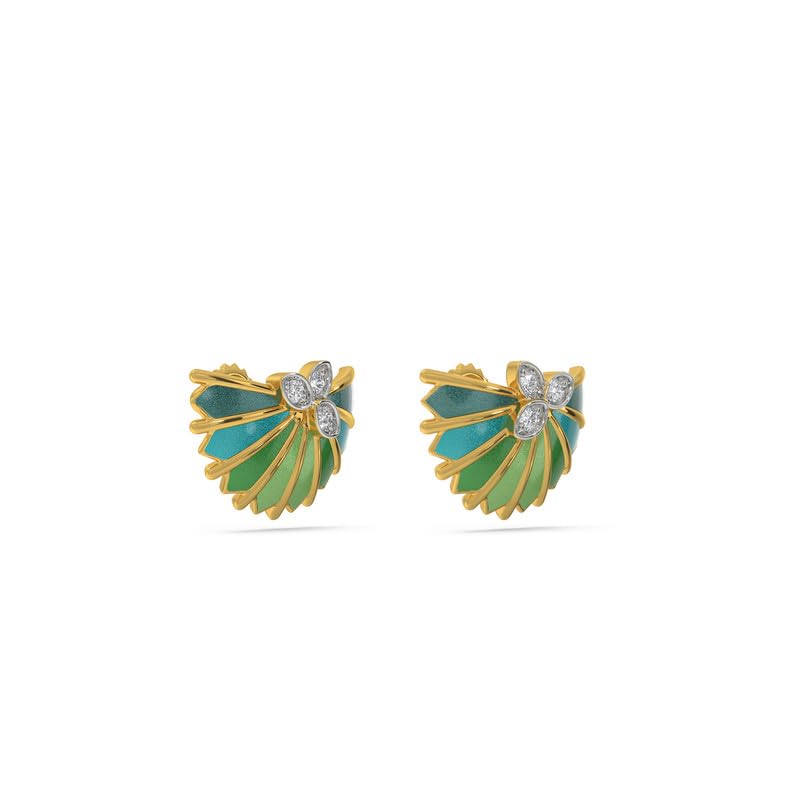 Image of Kisna 18 KT Fallon Yellow Gold Natural Diamond Earrings For Women